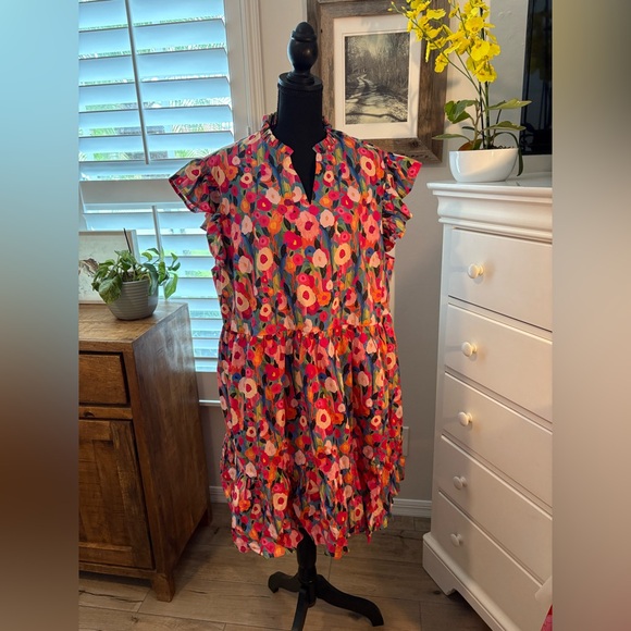 Chic Soul Dresses & Skirts - CHICSOUL
Floral Tiered Dress - Pink and Red, 2X